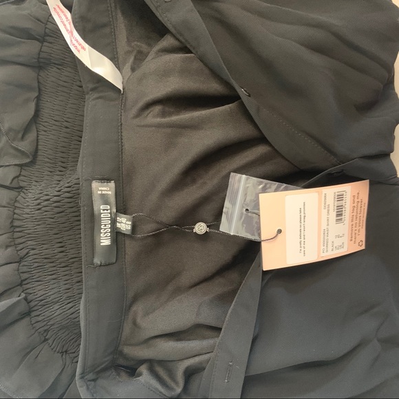 MISSGUIDED BLACK SHIRRED WAIST SHIRT DRESS NWT 8 - Picture 4 of 10